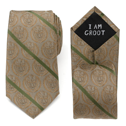 Marvel Guardians of the Galaxy Groot Tan Striped Men's Tie Marvel Ties - Paul Malone.com