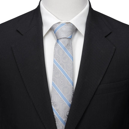 Marvel Comics Gray and Blue Stripe Men's Tie Marvel Ties - Paul Malone.com