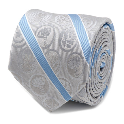 Marvel Comics Gray and Blue Stripe Men's Tie Marvel Ties - Paul Malone.com