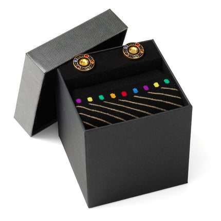 Marvel Avengers Infinity Stones Cufflinks and Socks Gift Set Marvel Socks - Paul Malone.com
