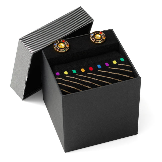Marvel Avengers Infinity Stones Cufflinks and Socks Gift Set Marvel Socks - Paul Malone.com