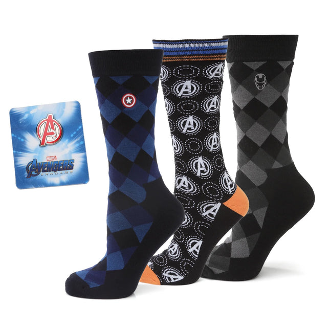Marvel Argyle 3 Socks Pack and Lapel Pin Gift Set Marvel Socks - Paul Malone.com