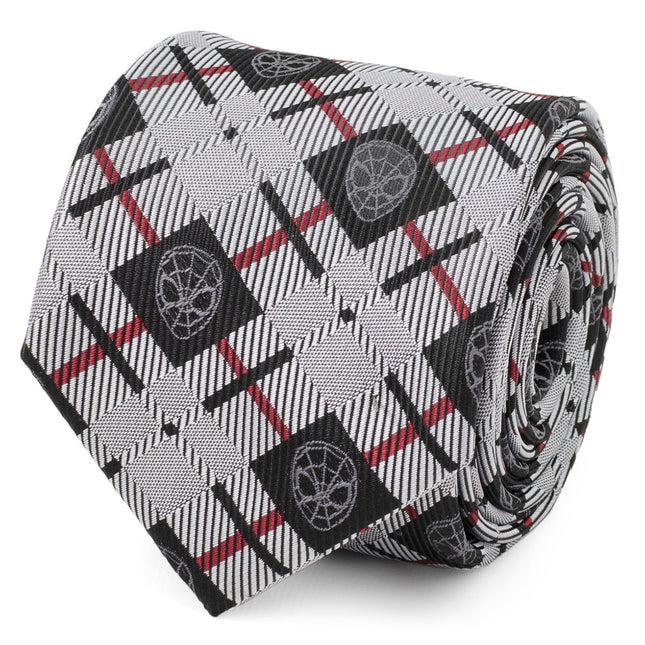 Marvel Spider-Man Plaid Black Men's Tie Marvel Ties - Paul Malone.com