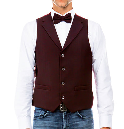 Men's Collared Burgundy Tweed Suit Vest Sean Alexander Vest - Paul Malone.com