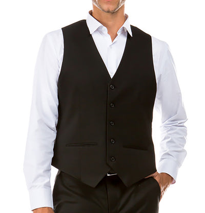 Classic Black Solid Suit Dress Vest Zegarie Vest - Paul Malone.com