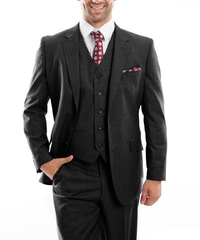 Suit Clearance: Black 3-piece Wool Suit with Vest 48R Zegarie Suits - Paul Malone.com