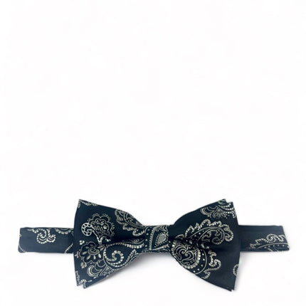 Black Formal Paisley Bow Tie Paul Malone Bow Ties - Paul Malone.com