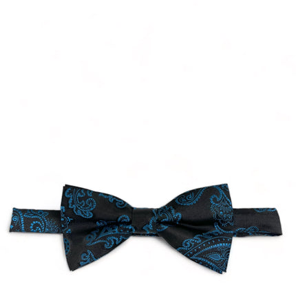 Petrol Blue Formal Paisley Bow Tie Paul Malone Bow Ties - Paul Malone.com