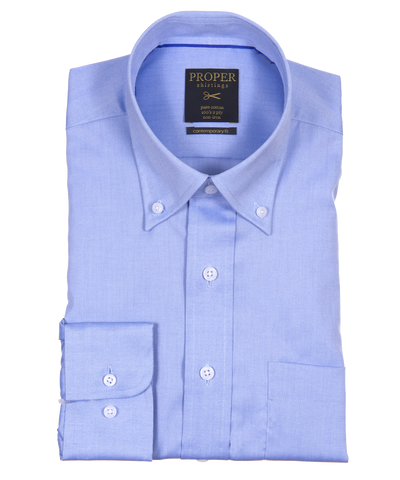 Non Iron Light Blue Button Down Shirt by Proper Proper Shirtings Shirts - Paul Malone.com