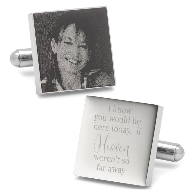Heaven so far away Custom Photo Engravable Cufflinks Cufflinks.com Cufflinks - Paul Malone.com