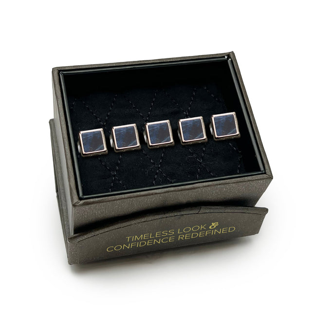 Silver and Sodalite JFK Presidential Studs Ox and Bull Trading Co. Studs - Paul Malone.com