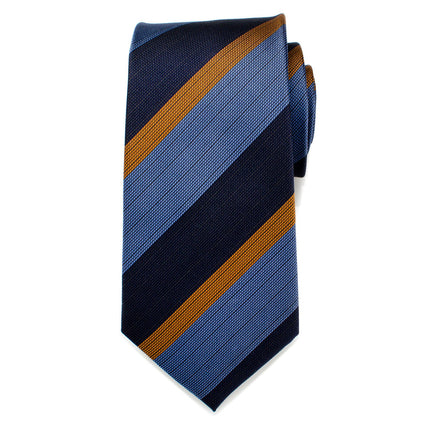 The Andrew Tie (Blue Orange Stripe Men's Tie) Ox and Bull Trading Co. Ties - Paul Malone.com