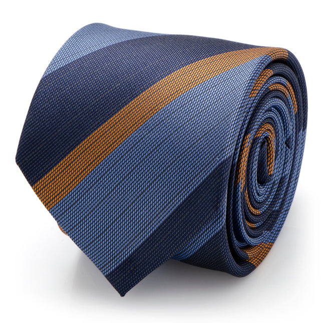 The Andrew Tie (Blue Orange Stripe Men's Tie) Ox and Bull Trading Co. Ties - Paul Malone.com