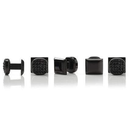 Black Stainless Steel Black Pave Crystal 5-Studs Ox and Bull Trading Co. Studs - Paul Malone.com