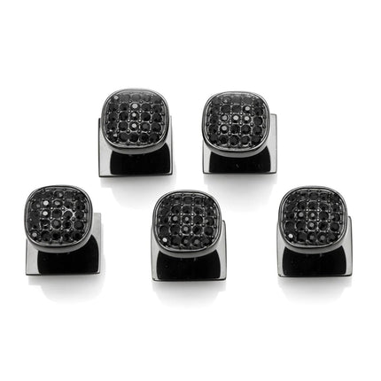 Black Stainless Steel Black Pave Crystal 5-Studs Ox and Bull Trading Co. Studs - Paul Malone.com