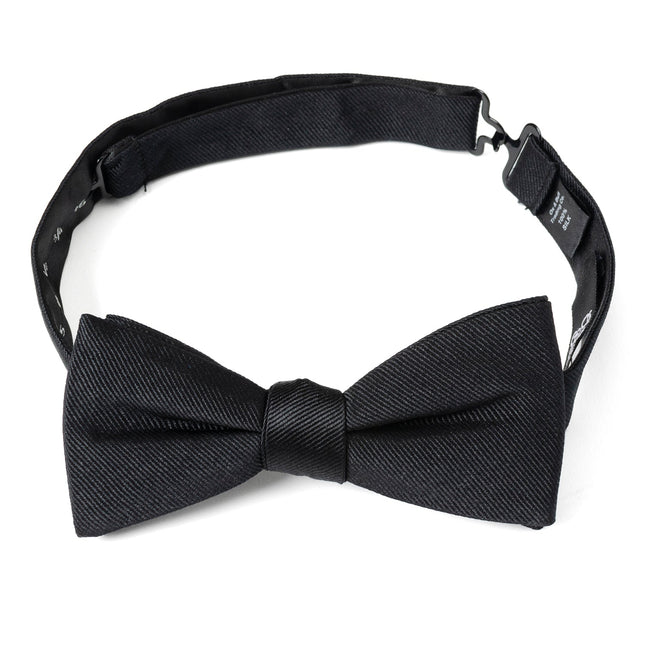 Black Silk Bow Pre-Tie Cufflinks.com Bowtie - Paul Malone.com