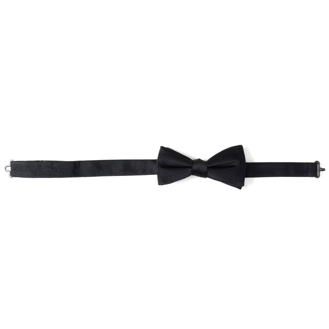 Black Silk Bow Pre-Tie Cufflinks.com Bowtie - Paul Malone.com