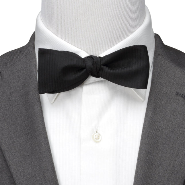 Black Formal Pinstripe Silk Bow Tie Cufflinks.com Bowtie - Paul Malone.com