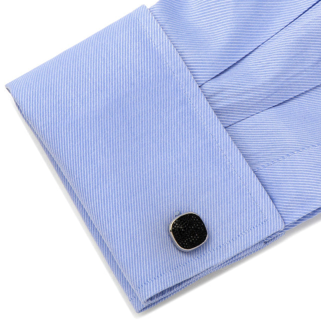 Stainless Steel Black Pave Crystal Cufflinks Cufflinks.com Cufflinks - Paul Malone.com