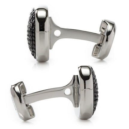 Stainless Steel Black Pave Crystal Cufflinks Ox and Bull Trading Co. Cufflinks - Paul Malone.com