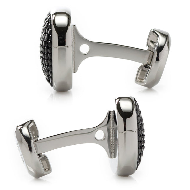 Stainless Steel Black Pave Crystal Cufflinks Cufflinks.com Cufflinks - Paul Malone.com