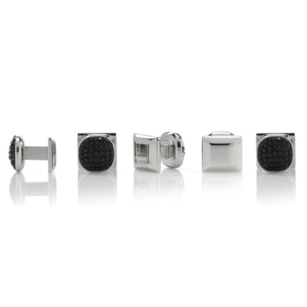 Stainless Steel with Black Pave Crystal 5-Studs Ox and Bull Trading Co. Studs - Paul Malone.com
