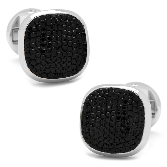 Stainless Steel Black Pave Crystal Cufflinks Cufflinks.com Cufflinks - Paul Malone.com