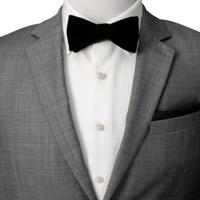 Gold Stainless Steel White Pave Crystal 5-Studs Ox and Bull Trading Co. Studs - Paul Malone.com