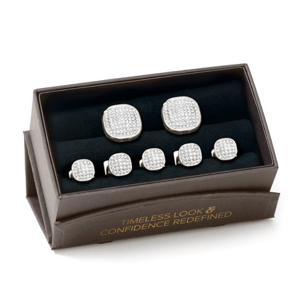 White Pave Crystal 5-Stud Set Ox and Bull Trading Co. Stud Set - Paul Malone.com