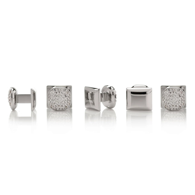 White Pave Crystal 5-Studs Ox and Bull Trading Co. Studs - Paul Malone.com