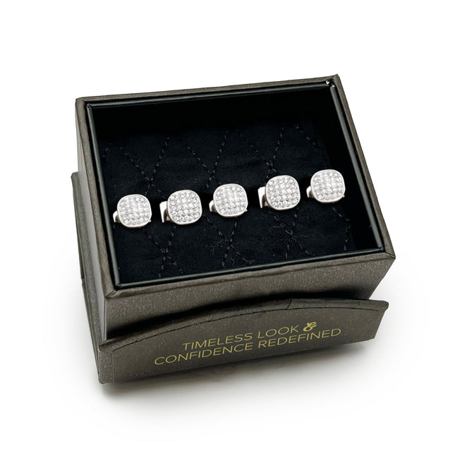 White Pave Crystal 5-Studs Ox and Bull Trading Co. Studs - Paul Malone.com