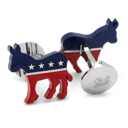 Stainless Steel Democratic Donkey Cufflinks Ox and Bull Trading Co. Cufflinks - Paul Malone.com