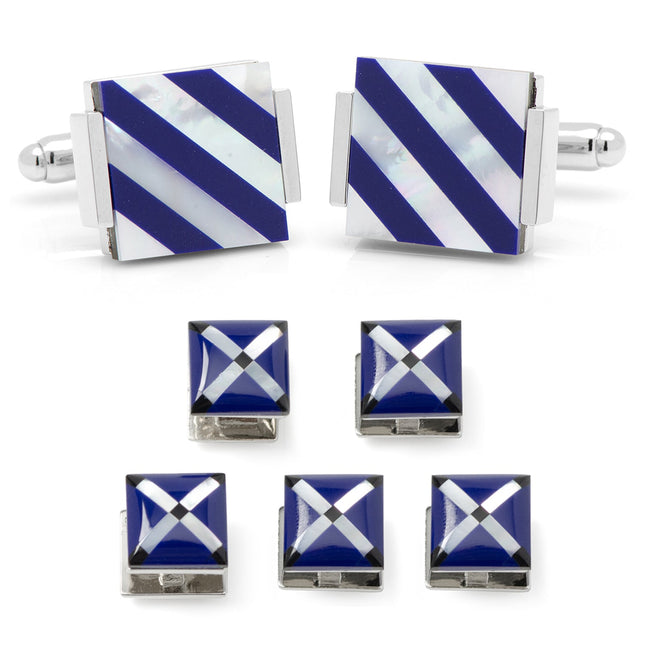 Mother of Pearl Floating and Diamond 5-Stud Set Ox and Bull Trading Co. Stud Set - Paul Malone.com