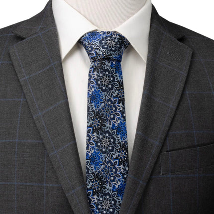 Navy Floral Tie and Pocket Square Gift Set Ox and Bull Trading Co. Ties - Paul Malone.com