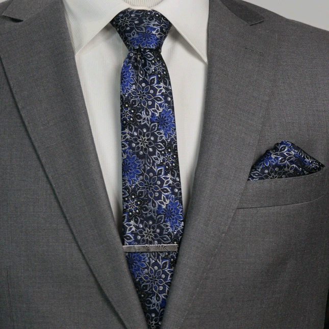 Kaleido Floral Navy Men's Tie Ox and Bull Trading Co. Ties - Paul Malone.com