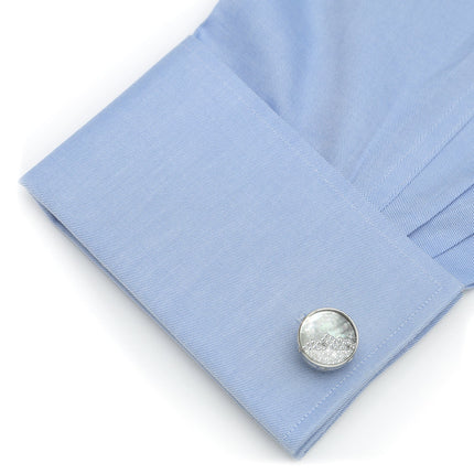 Mother of Pearl Floating Crystals Cufflinks Ox and Bull Trading Co. Cufflinks - Paul Malone.com