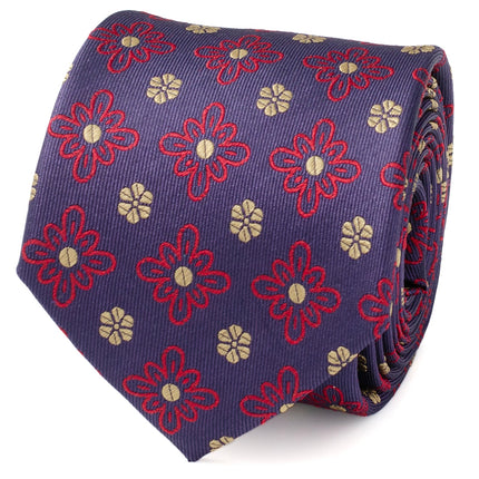 Deep Purple Floral Men's Tie Cufflinks.com Tie - Paul Malone.com