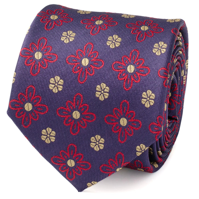 Deep Purple Floral Men's Tie Cufflinks.com Tie - Paul Malone.com