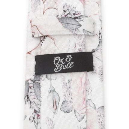 Painted Floral Gray Silk Men's Tie Cufflinks.com Tie - Paul Malone.com