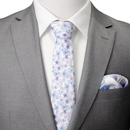 Watercolor Lavender Tie and Pocket Square Gift Set Ox and Bull Trading Co. Ties - Paul Malone.com