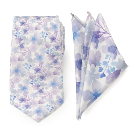 Watercolor Lavender Tie and Pocket Square Gift Set Ox and Bull Trading Co. Ties - Paul Malone.com