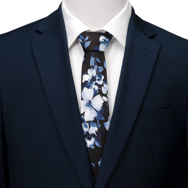 Painted Floral Black Silk Men's Tie Ox and Bull Trading Co. Ties - Paul Malone.com
