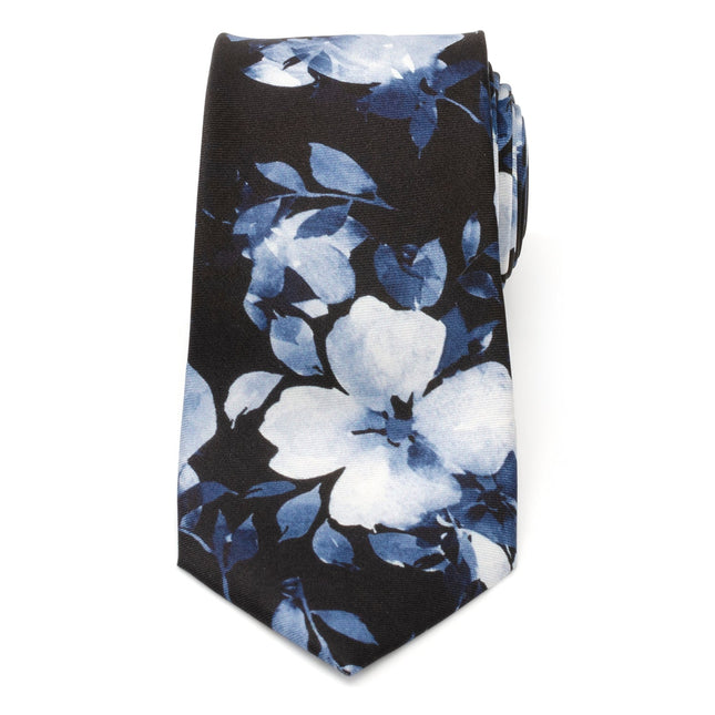 Painted Floral Black Silk Men's Tie Ox and Bull Trading Co. Ties - Paul Malone.com