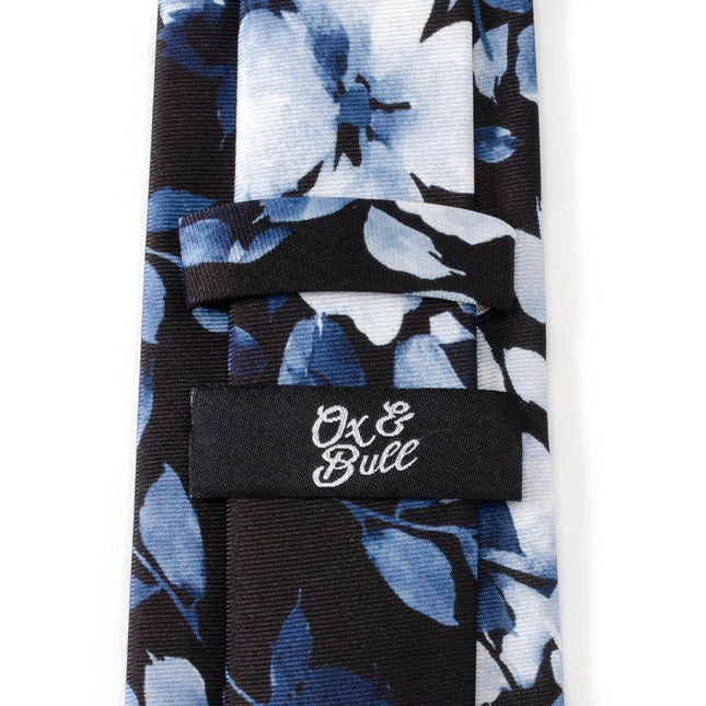 Painted Floral Black Silk Men's Tie Ox and Bull Trading Co. Ties - Paul Malone.com