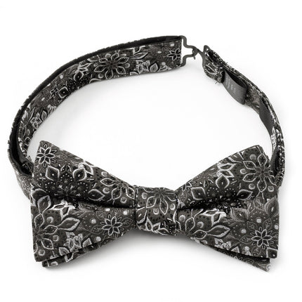 Kaleido Floral Charcoal Men's Bow Tie Cufflinks.com Bowtie - Paul Malone.com