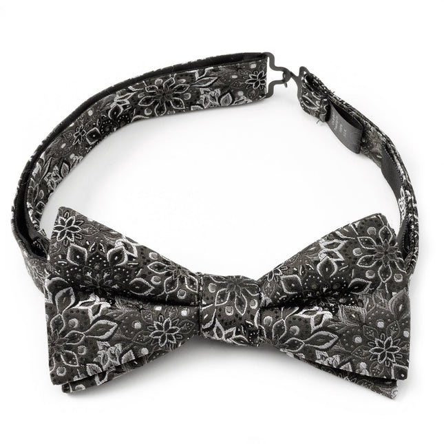 Kaleido Floral Charcoal Men's Bow Tie Cufflinks.com Bowtie - Paul Malone.com