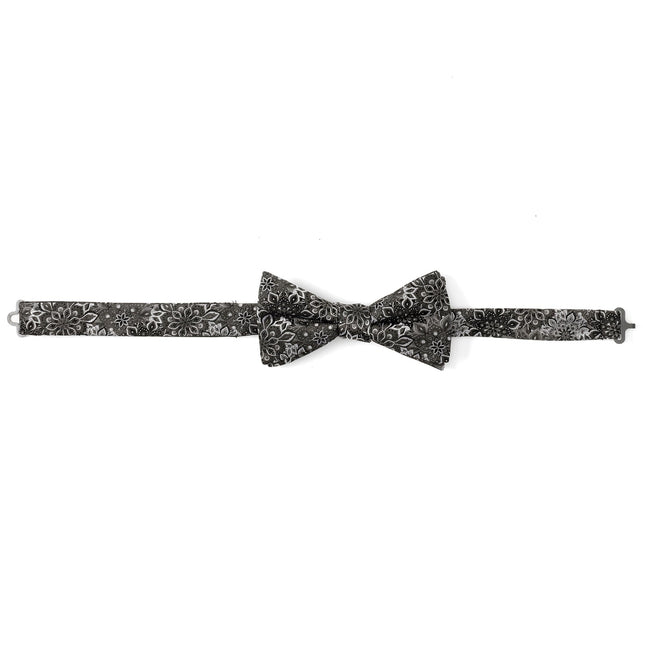 Kaleido Floral Charcoal Men's Bow Tie Cufflinks.com Bowtie - Paul Malone.com