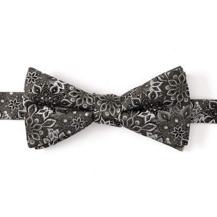 Kaleido Floral Charcoal Men's Bow Tie Cufflinks.com Bowtie - Paul Malone.com