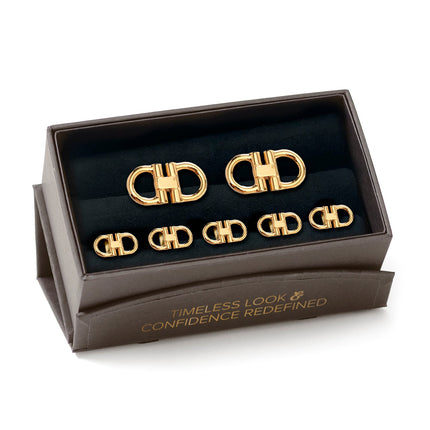 Horse Bit Gold Stainless Steel 5-Stud Set Ox and Bull Trading Co. Stud Set - Paul Malone.com