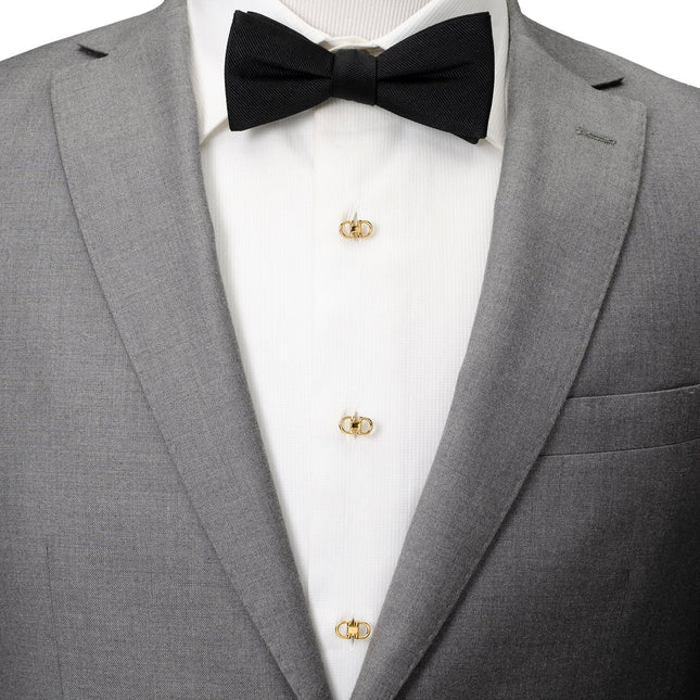 Horse Bit Gold Stainless Steel 5-Studs Ox and Bull Trading Co. Studs - Paul Malone.com